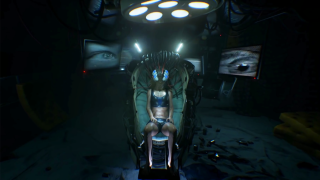 Woman chair darkroom lights tv - assemblage free wallpaper