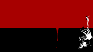 Person standing ledged red background - border free wallpaper