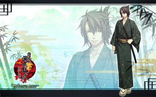 Man kimono bamboo umbrella red - a black belt free wallpaper