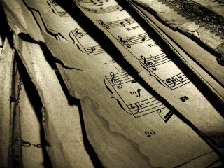 Musical paper notes pen close - musical note free wallpaper