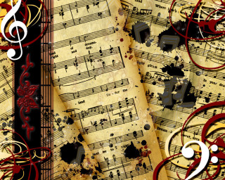 Music sheet musical notes red 2 - musical note free wallpaper