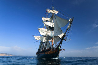 Sailboat ocean sunny day blue 2 - small free wallpaper