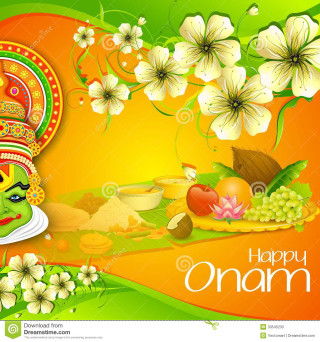 Happy onam greeting mask flowers - free holidays wallpaper for tablet
