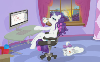 Pony chair computer cat desk - art station free wallpaper for desktop
