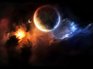 Space scene planet star background 2 - hue free wallpaper