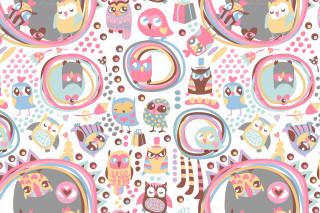 Colorful pattern owls animals surface - owl free wallpaper