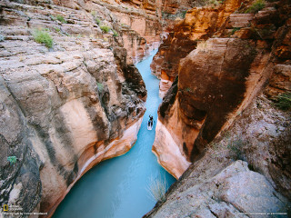 Boat canyon river cliffs rock - a river running free wallpaper