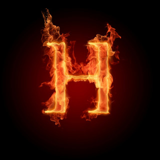 Fire letter h black red - carles delclaux i free wallpaper for tablet