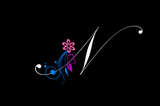 Scissors flower black background white - a white outline free wallpaper for desktop