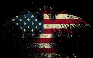 Grungy american flag eagle backside - a grungy american flag free wallpaper
