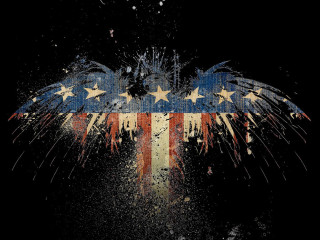 Patriotic american flag wings stars 2 - grunge free wallpaper