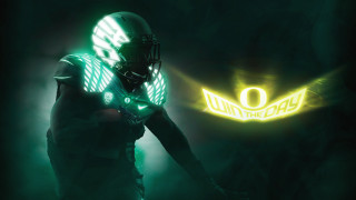 Football player green uniform neon 2 - a neon light free wallpaper