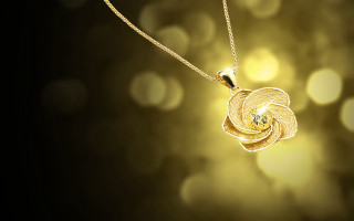 Gold necklace flower diamond rococo - evert collier free wallpaper