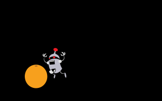 Cartoon character playing ball night - a red dot free wallpaper
