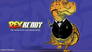 Dinosaur tuxedo bowtie microphone cartoon - process art free wallpaper