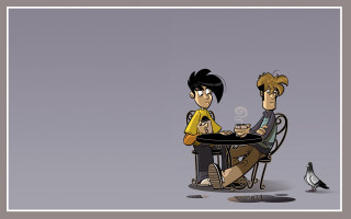 Couple birds table cliff childs - the ground next free wallpaper