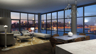 Living room city night view - a living room free wallpaper for desktop