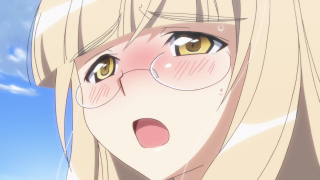 Blonde girl surprised glasses blue - her mouth open free wallpaper