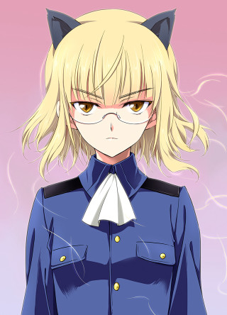 Ayako rokkaku cat ears blue - a white collar free wallpaper