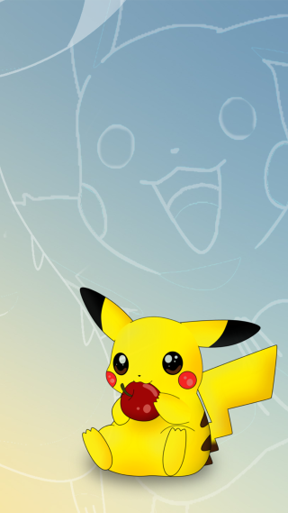 Cartoon pikachu blue background yellow - pokemon free wallpaper for mobile