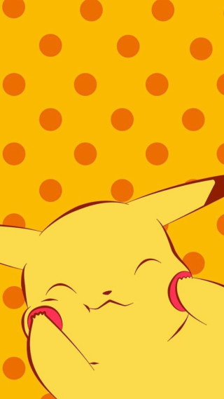 Pikachu sleeping polka dot background - pokemon free wallpaper for mobile