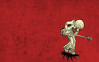 Skeleton baseball bat punk flag - punk art free wallpaper