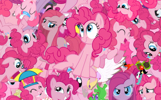 Pinkie ponies pile hat together - context art free wallpaper