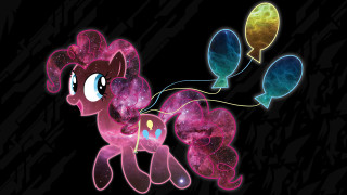 Pink pony blue yellow tail - a bubble free wallpaper