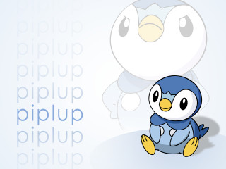 Blue penguin sitting ground white - word free wallpaper for desktop