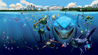 Shark ocean animals city bridge - other animal free wallpaper