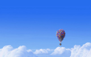 Colorful hot air balloon clouds - a colorful hot air balloon free wallpaper