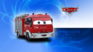 Red truck face car logo - pixar style free wallpaper