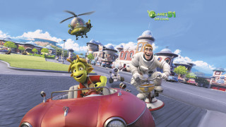 Cartoon character red car helicopter - another character free wallpaper for desktop