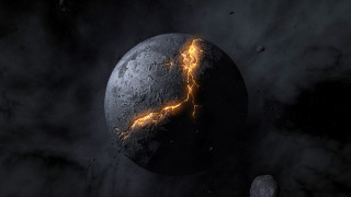 Black lightning bolt dark sky - moon free wallpaper