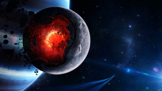 Red black object space stars - planet free wallpaper for desktop