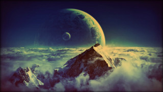Mountain satellite planet clouds blue - a planet in the background free wallpaper
