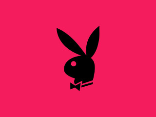 Rabbit bowtie black pink background - a black outline free wallpaper