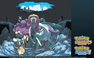 Pokemon mountain castle sky cartoon - a cartoon of a group free wallpaper