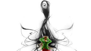 Woman green dress dancing hair - a green dress free wallpaper for desktop