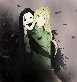 Creepy mask woman black bird - a black bird free wallpaper for tablet