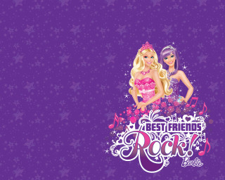 Barbie dolls purple background stars - free christmas wallpaper for desktop