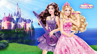 Barbie dolls castle guitar standing - its hand free wallpaper