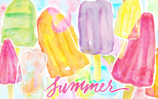 Icecreams summer watercolor lycoart vibrant - free summer wallpaper