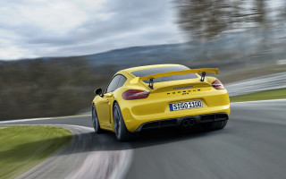 Yellow sports car driving road 2 - side profile free wallpaper