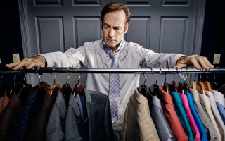 Man standing ties suits closet - postminimalism free wallpaper