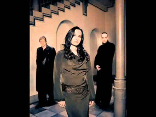 Woman black dress hallway people - a hallway free wallpaper