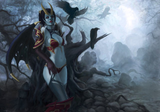 Woman costume forest bird crow - a woman in a costume free wallpaper