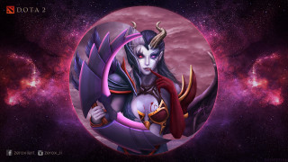 Woman horns sword holding image - a purple background free wallpaper for desktop