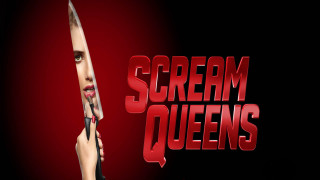 Woman holding knife scream queens - a bloody background free wallpaper