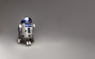 Robot redlight blueface graybackground 3drender - a gray surface free wallpaper